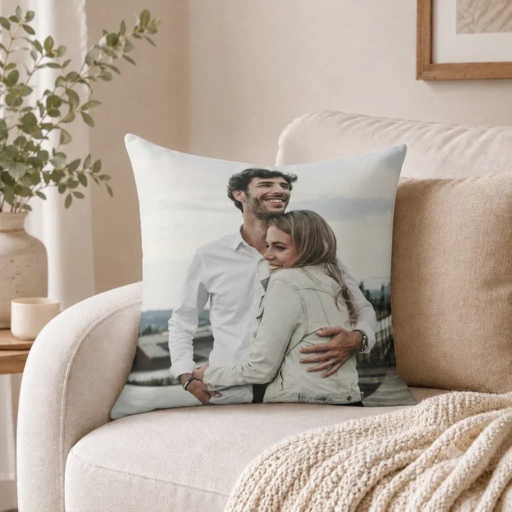 Custom Piped Edge Photo Pillow