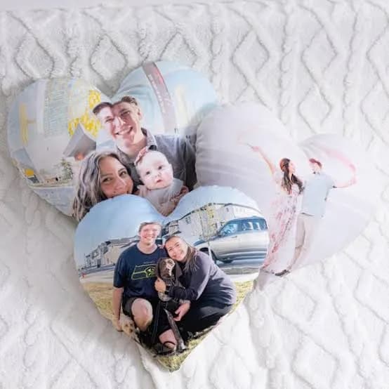 Custom Heart-Shaped Photo Pillow