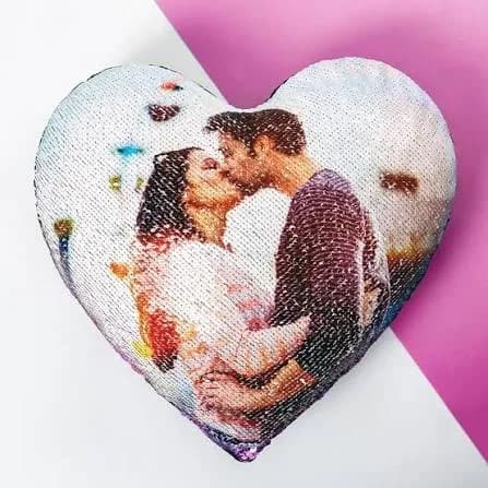 Custom Valentine Heart Photo Pillow