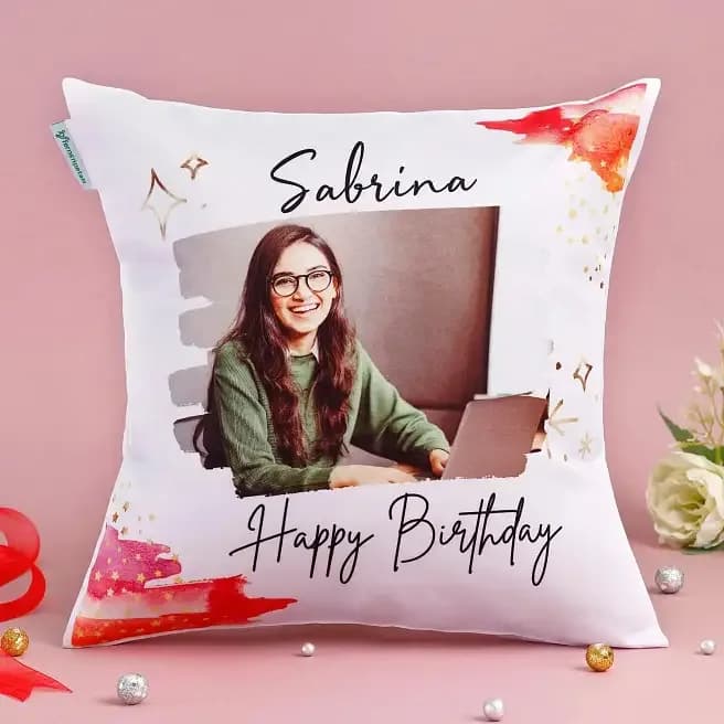Custom Text & Photo Photo Pillow