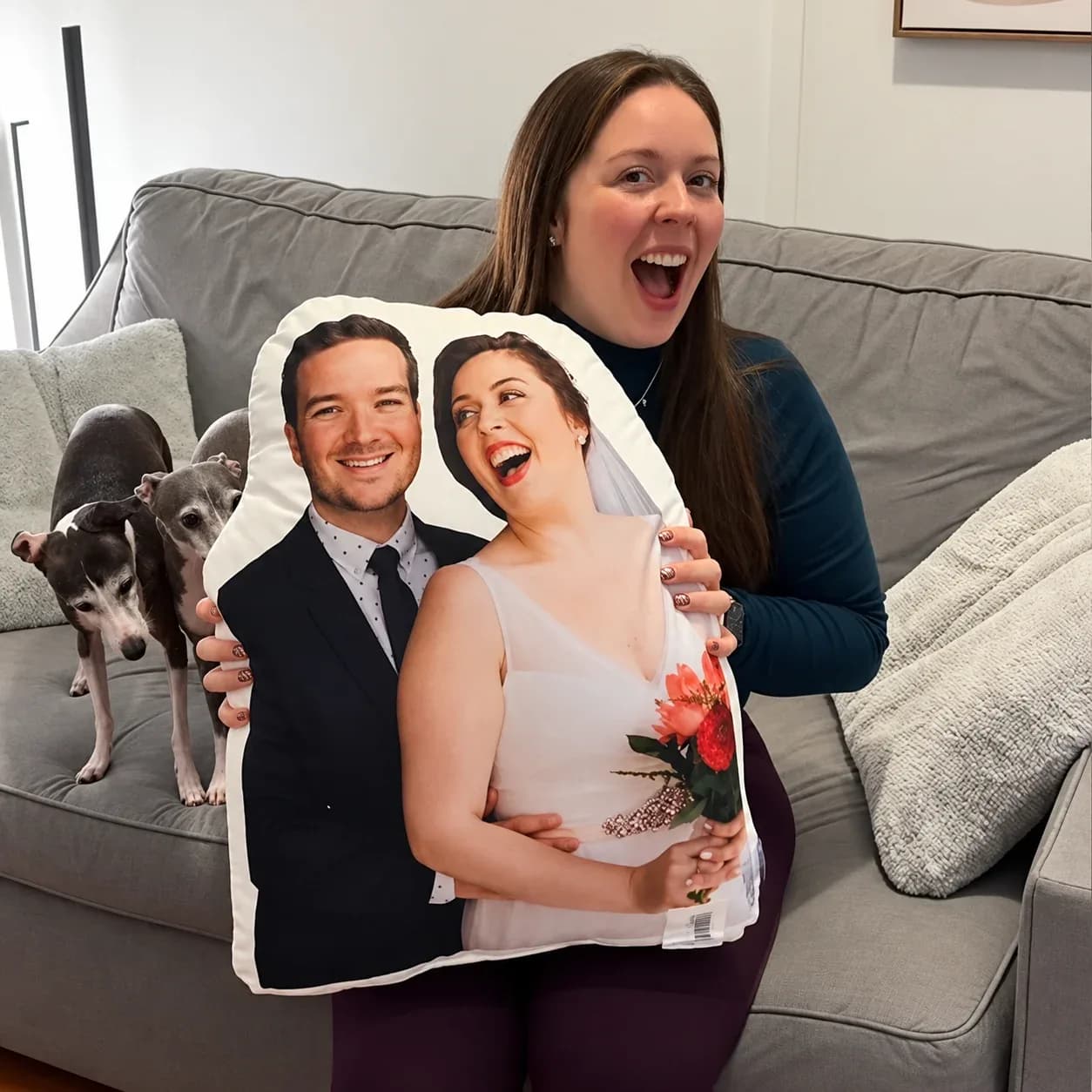 Custom Wedding Photo Pillow